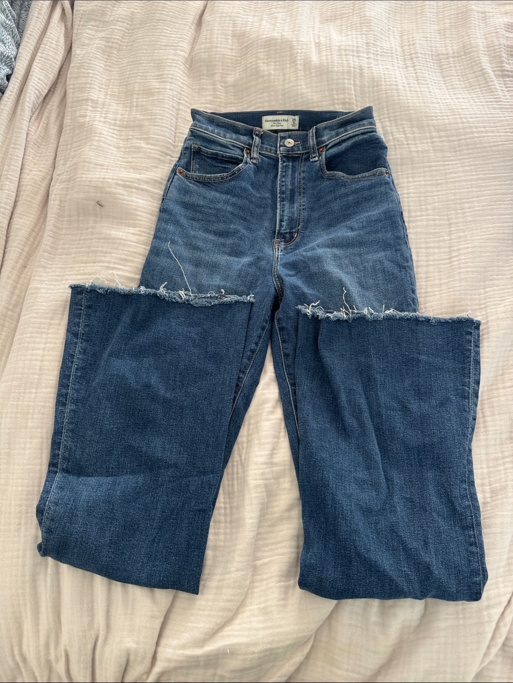 Abercrombie High-Rise Wide flare Leg Blue Jeans - Women's